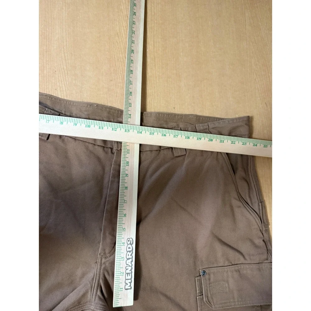 Duluth Trading Co Fleece Lined Cargo Pants Mens 48x34 Brown Relaxed Fit Canvas
